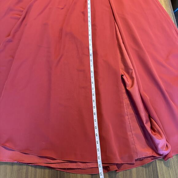 Azazie Rust Maxi Sheer Lace Back Halter Neck Dress Bridesmaid, Wedding Guest, 6 - Picture 9 of 9